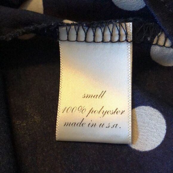 Sheer blue polka dot women’s Small top - Picture 3 of 3